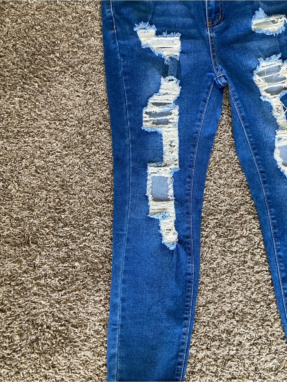 SHEIN Petite M High Rise Distressed Stretch Cuffed Jeans - Picture 5 of 11